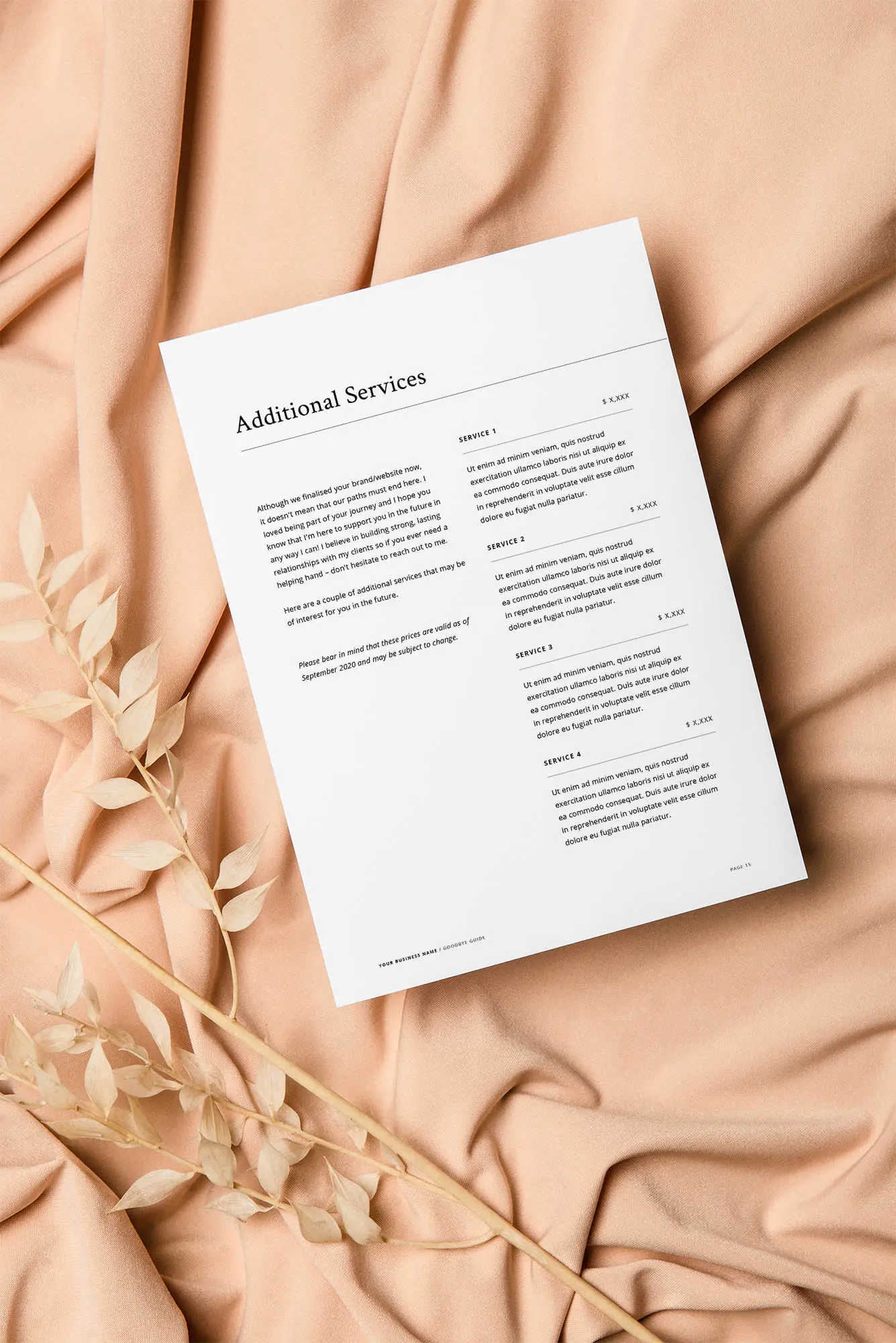 Professional Design Business Template - Goodbye Guide