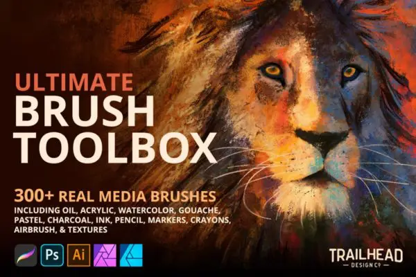 Ultimate Brush Toolbox for Procreate, Photoshop, Illustrator & Affinity