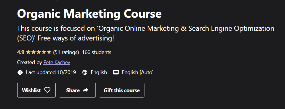 Organic Marketing Course