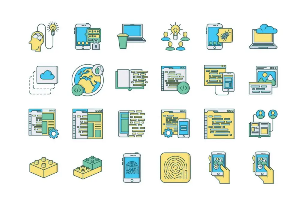 57 Web and Mobile Development Icons