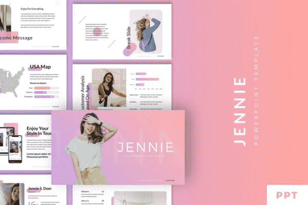 Jennie - Fashion Style PowerPoint Template