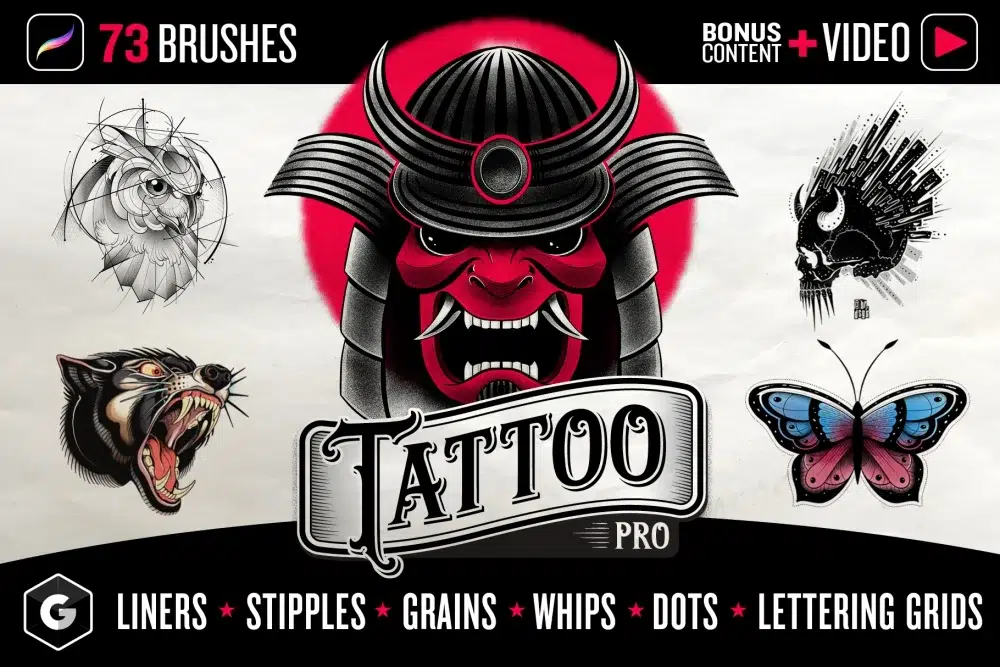 15 Tattoo Brushes ABR Procreate Download  Graphic Cloud
