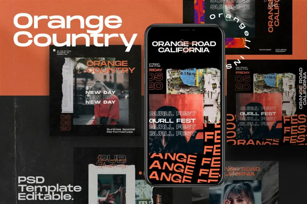 Country Orange - Instagram Template + Stories