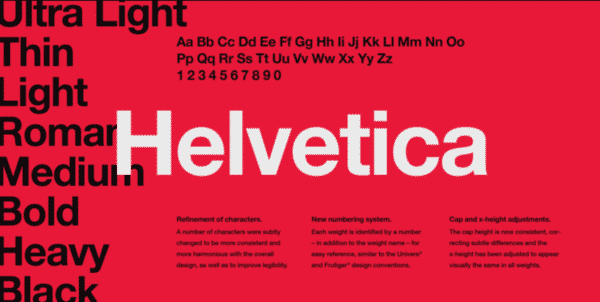 Helvetica- fonts used by professionals
