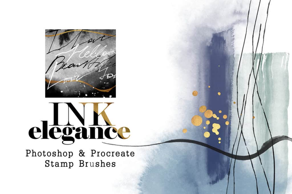 Ink Elegance – Photoshop & Procreate Stamp Brushes