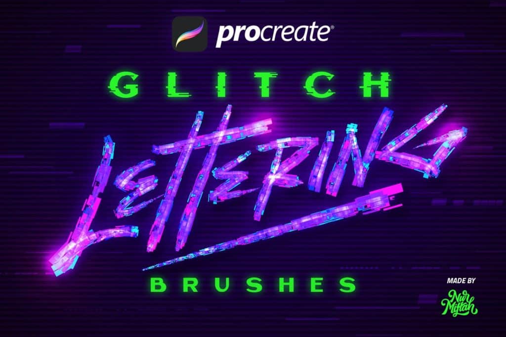 Procreate Glitch Lettering Brushes