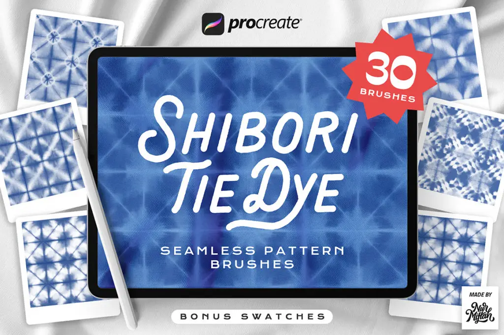 Procreate Shibori Tie Dye Seamless Pattern Brushes