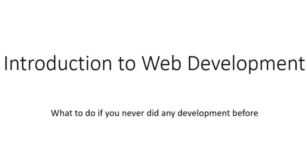 Introduction To Web Development