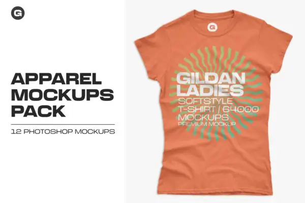 Gildan Ladies 64000 T-Shirt Mockups 