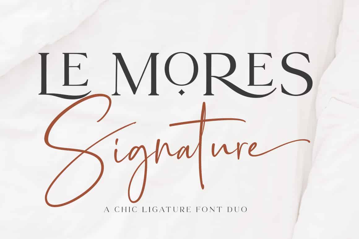Le More Collection Font Duo Wedding Invitation Fonts