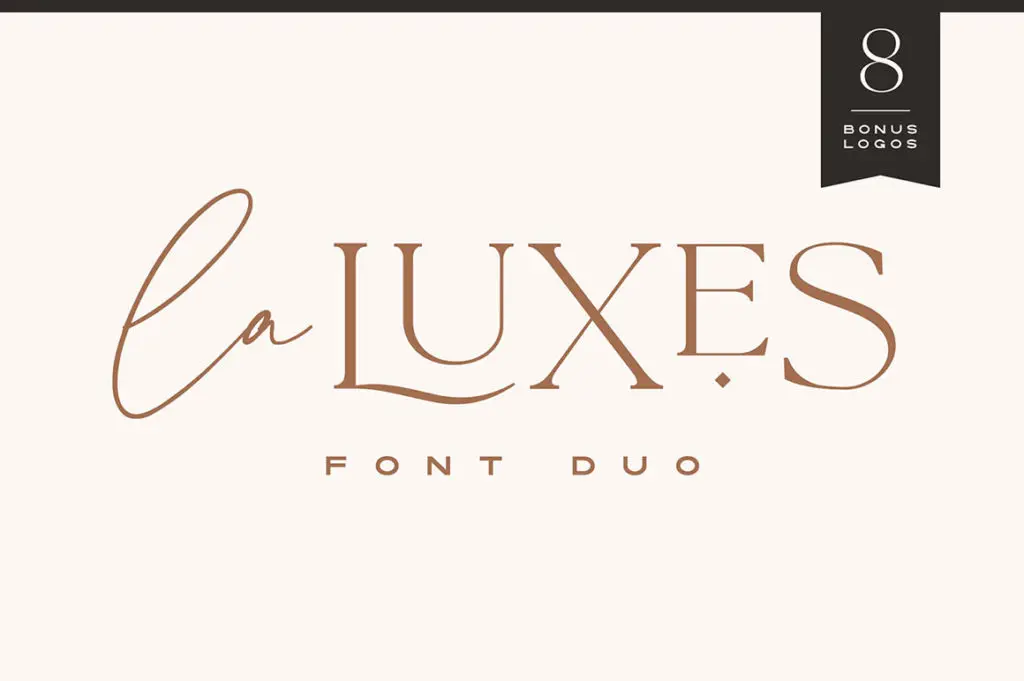 La Luxes Font Duo + Logos Wedding Invitation Fonts