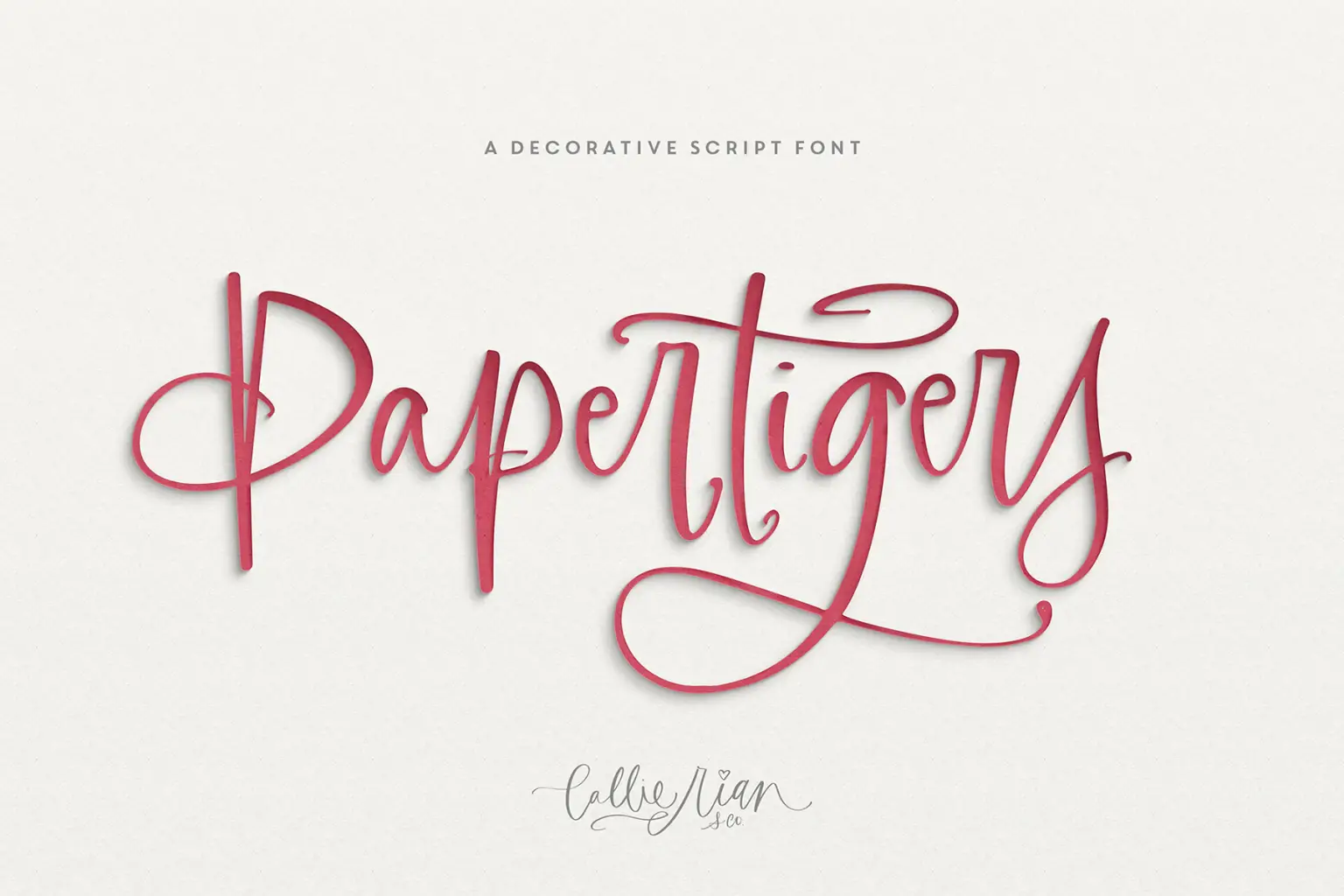 Paper Tigers Script + Floral Elements Wedding Invitation Font