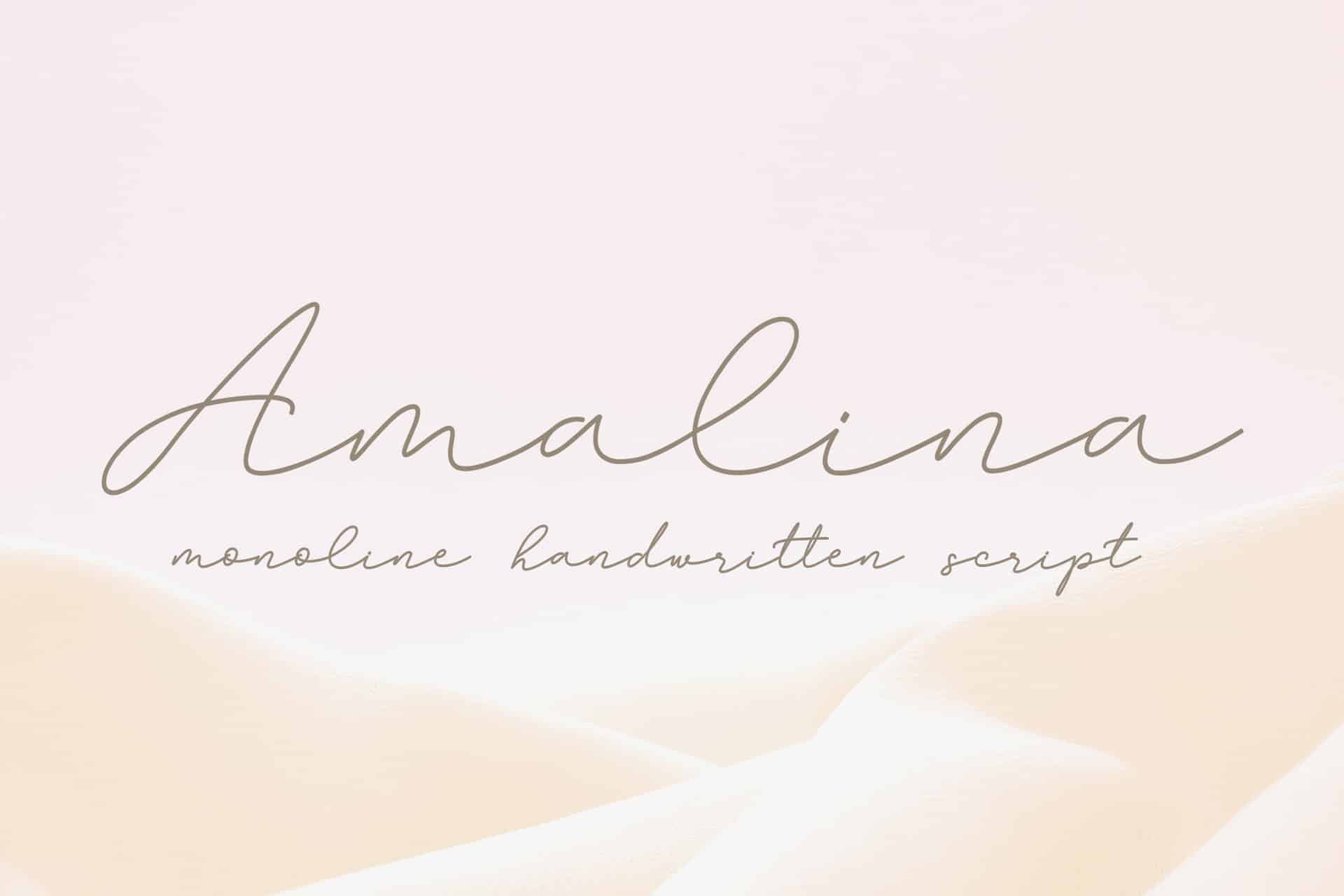 Amalina Monoline Handwritten Font wedding invitation font