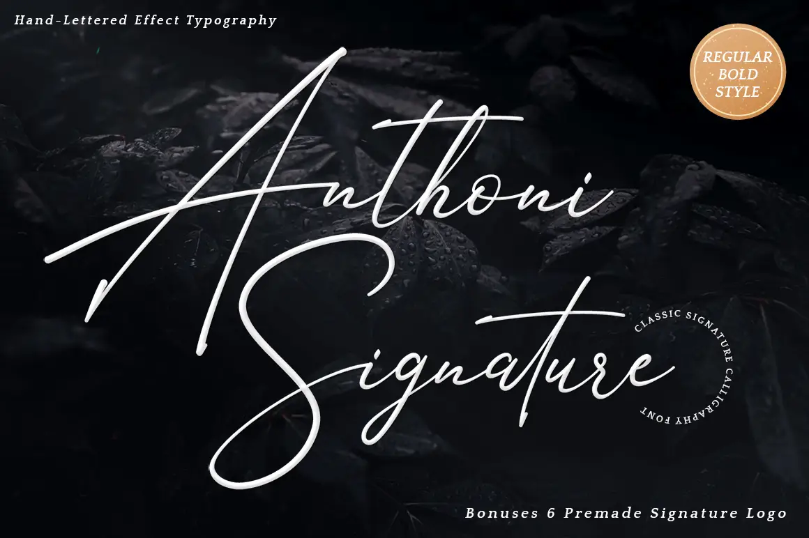 Anthoni Signature Wedding Invitation Font 