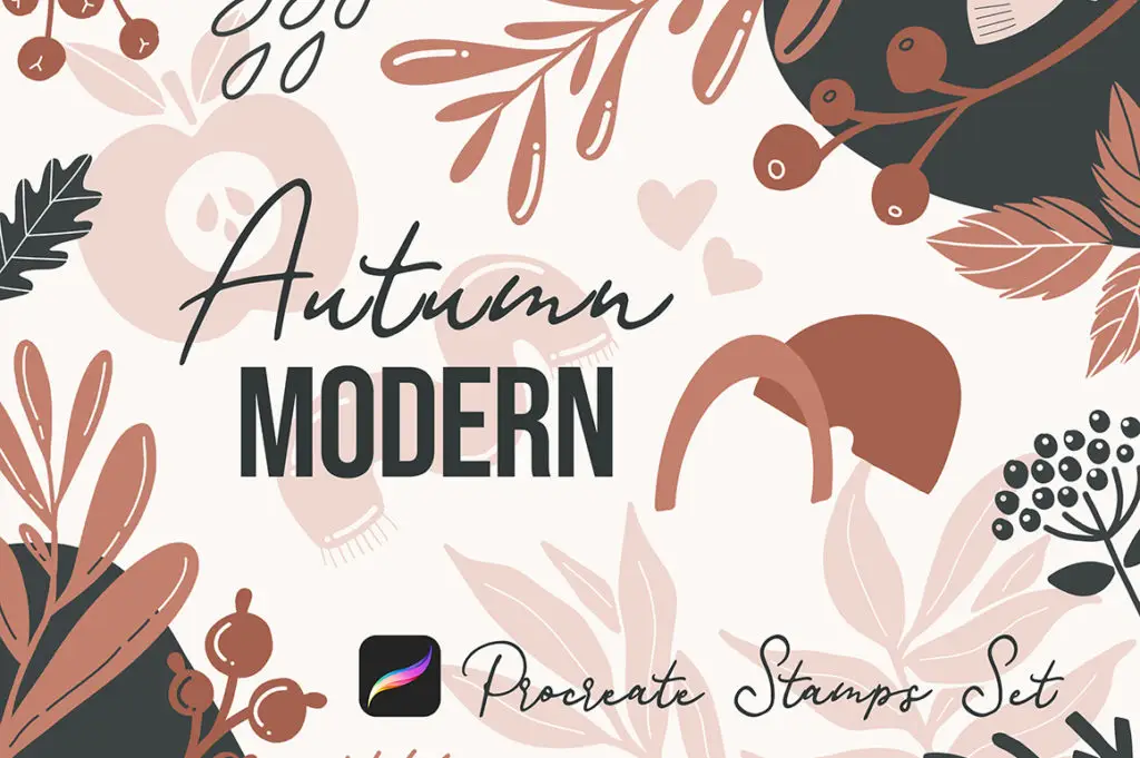 Autumn Modern Shapes Stamps Pack for Procreate