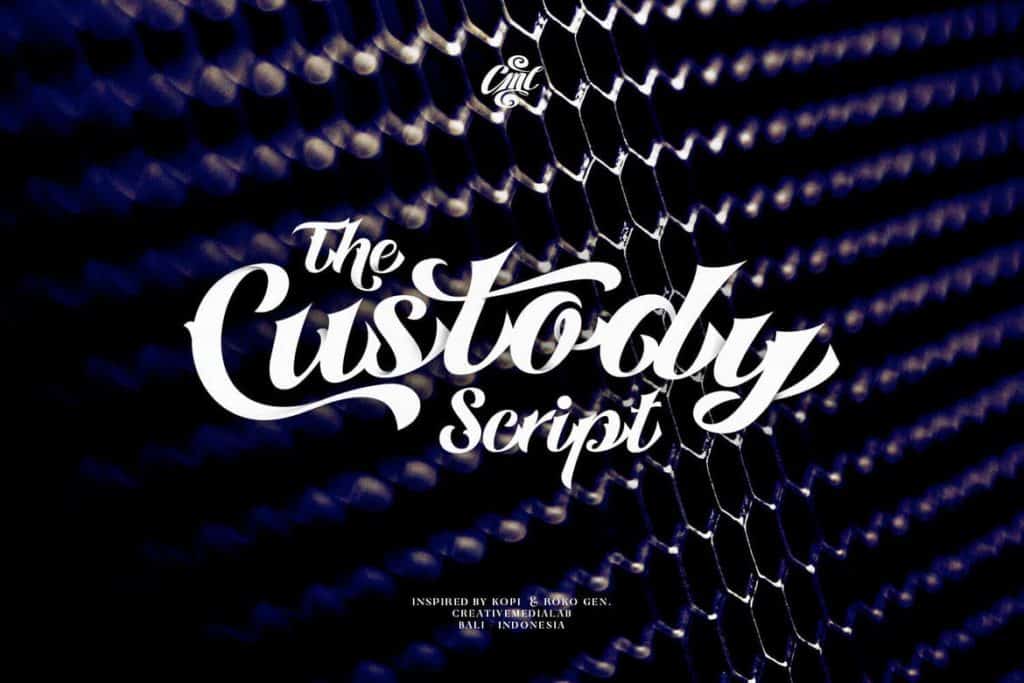Custody Script - Tattoo Font