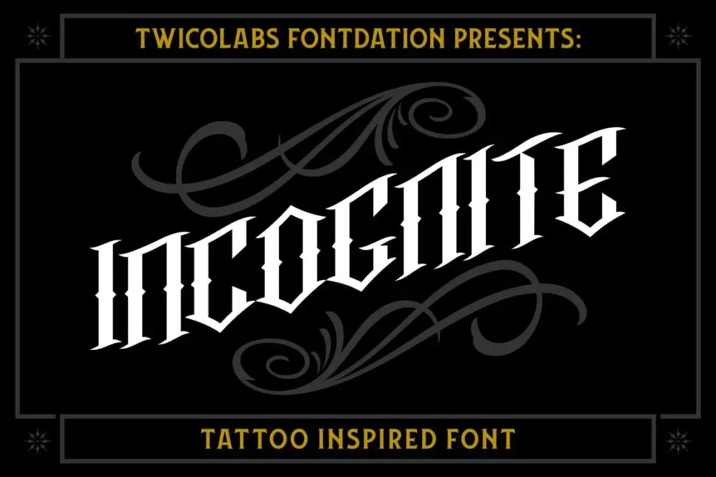 Incognite Tattoo Font