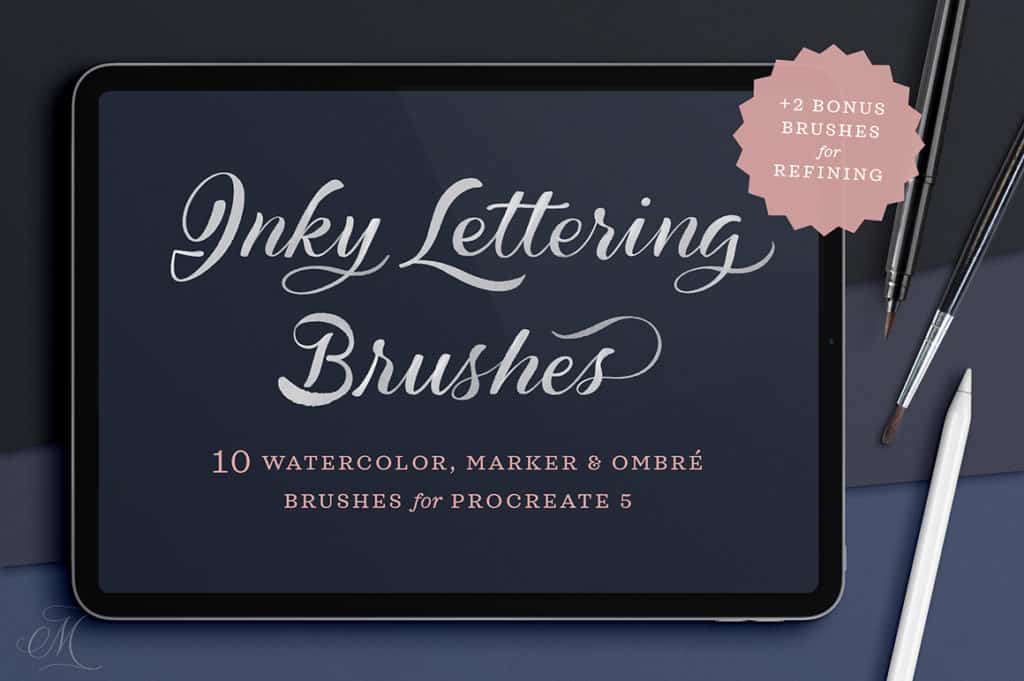 Inky Lettering Procreate Brush Pack