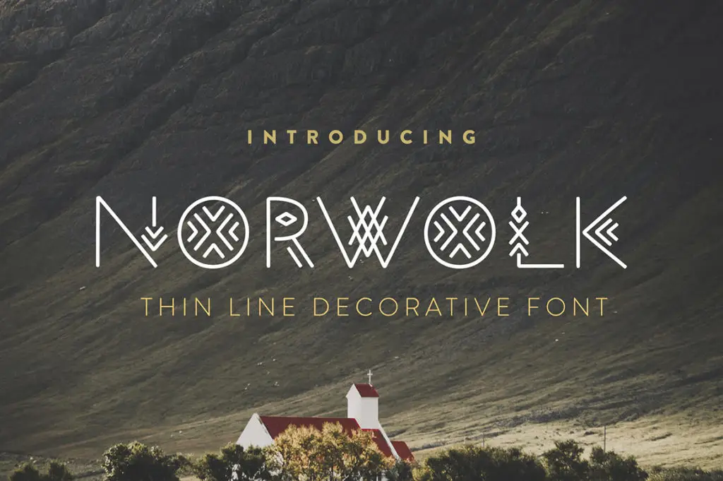 Norwolk – Thin Line Decorative Font