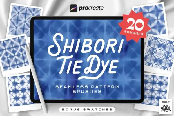 Procreate Tie Dye Shibori Seamless Pattern Brushes