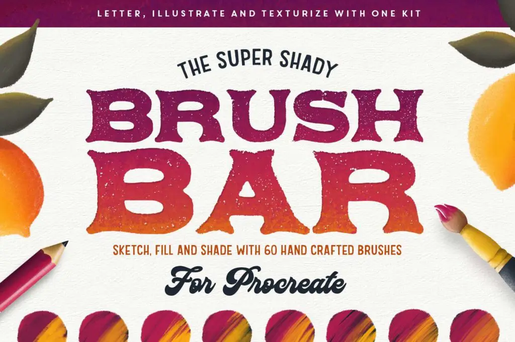 The Brush Bar | 60 Procreate Brushes