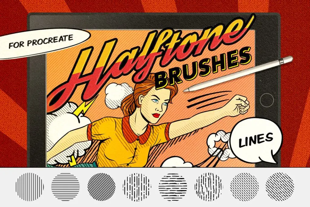 Vintage Comics- Line Procreate Brushes