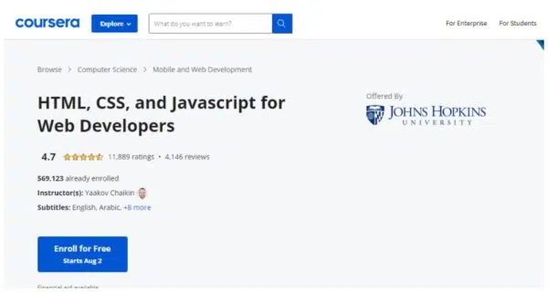 Coursera - HTML, CSS and Javascript for web developers