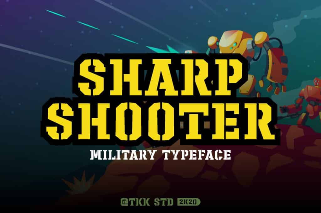 Sharpshooter - military stencil font