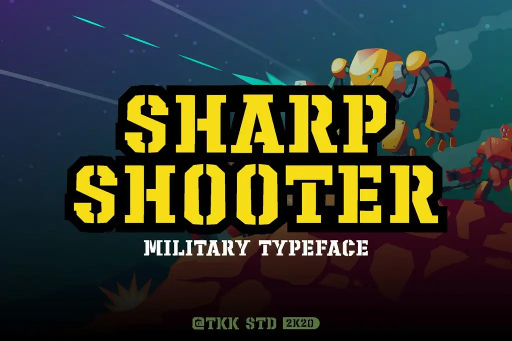 Sharpshooter - military stencil font