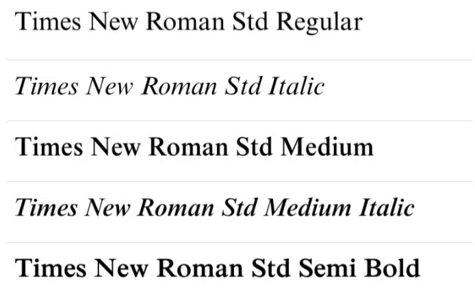 Times New Roman MT