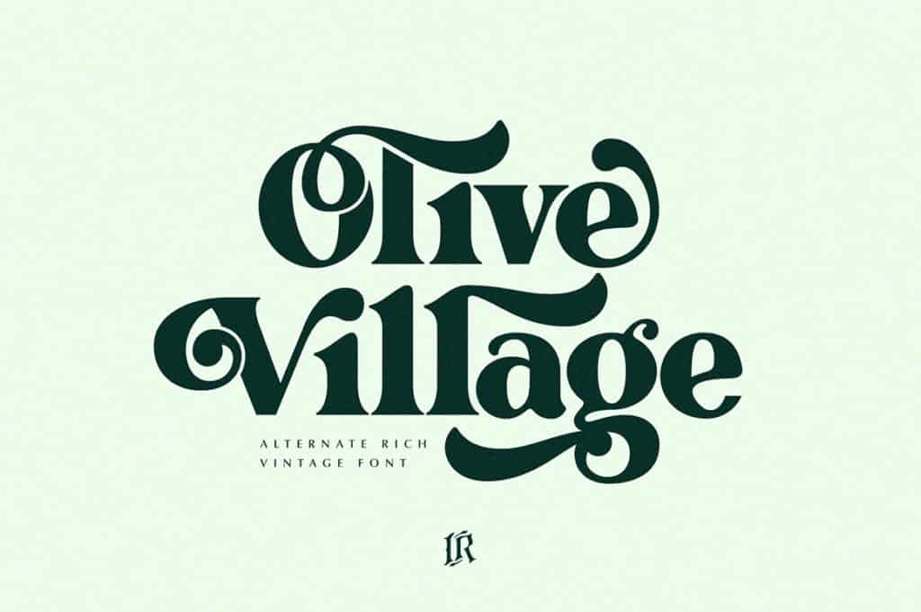 Olive Village – Vintage Font (Best Headline Fonts)
