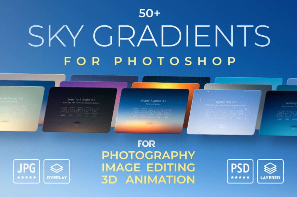 Sky Gradients For Photoshop – Sky Overlays