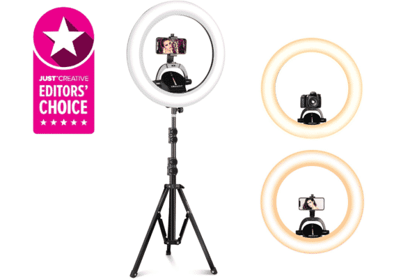 Dimmable LED Circular Lighting for Video Conferencing,Recording,Photo,Makeup,Zoom,Laptop,Android QPALZM Ring Light with Clip Holder for Desk
