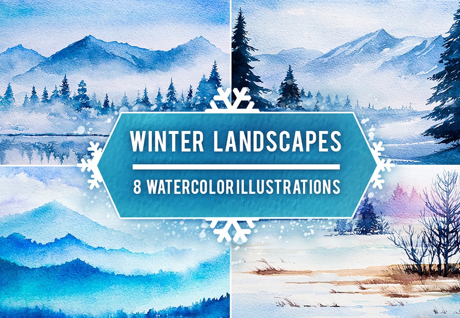 Watercolor Winter Landscapes Vol.2