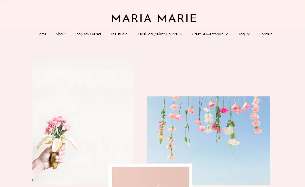 Maria Marie graphic design portfolio website