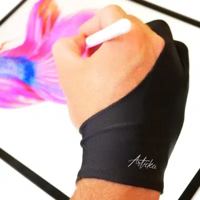 XENCELABS, Artist Glove, Drawing Glove Left Right Hand for Drawing Tablet,  2 Finger Glove for Drawing
