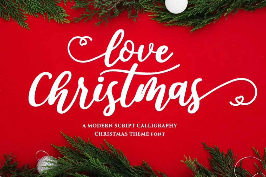 Love Christmas - A Modern Calligraphy Christmas Themed Font - best Christmas fonts