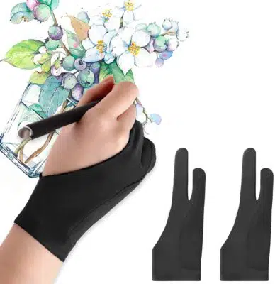 SENHAI 5 PCS Artist Glove for Drawing Tablets, 5 Colors Free Size Gloves  for Graphic Tablet Left or Right Hand - Blue, Pink, Black, Purple, Red