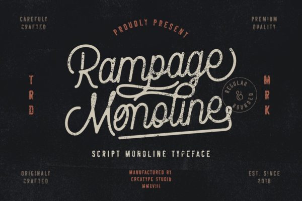Rampage Monoline Advertisment Font