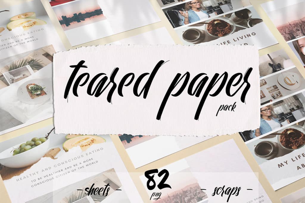 Teared Paper Pack - 82 Canvas & Watercolor Sheets