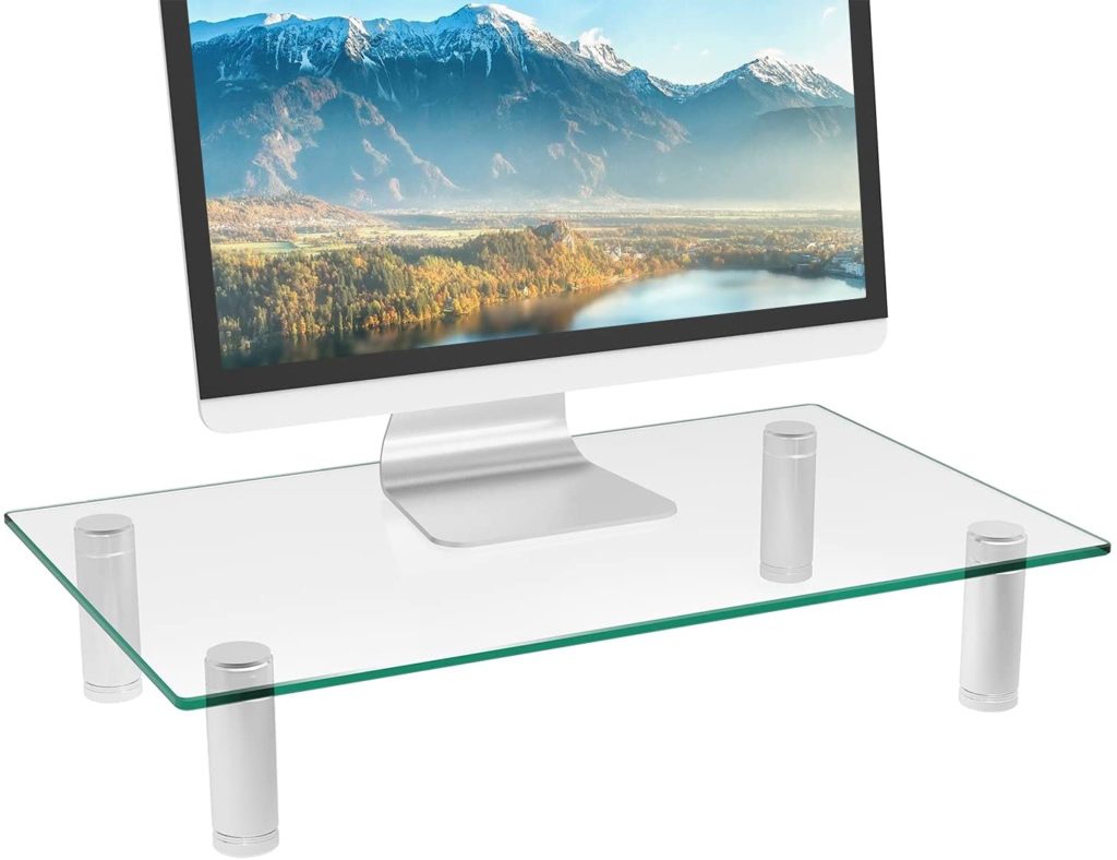 Computer Monitor Riser Desk Table LED TV Stand Shelf Desktop Laptop with Drawer 