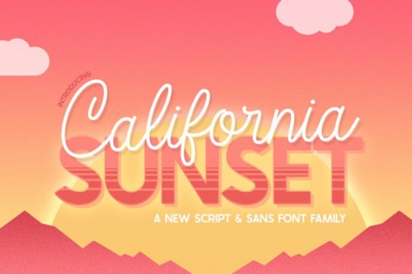 California Sunset — A Cursive Sans Font Family