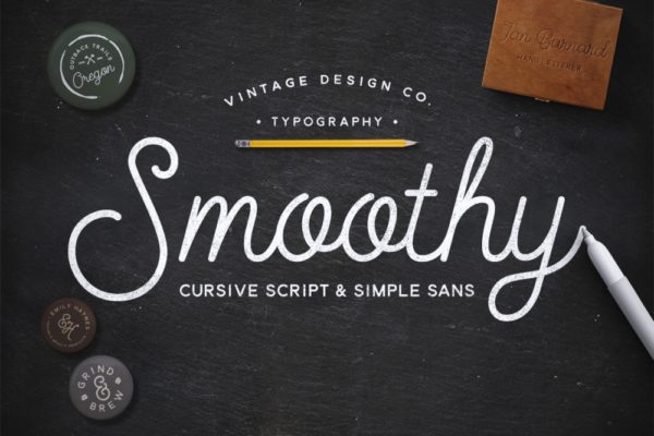 Smoothy — A cursive script and sans font