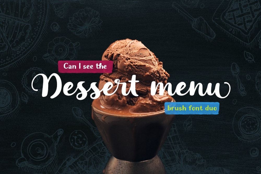 Dessert Menu Brush Font Duo