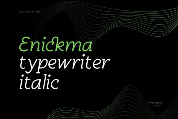 Enickma - Techno Typewriter Italic Font
