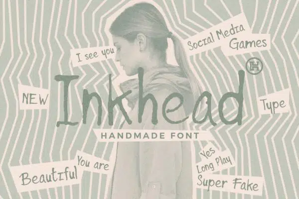 Inkhead Typeface|Pen Stroke Handmade Font