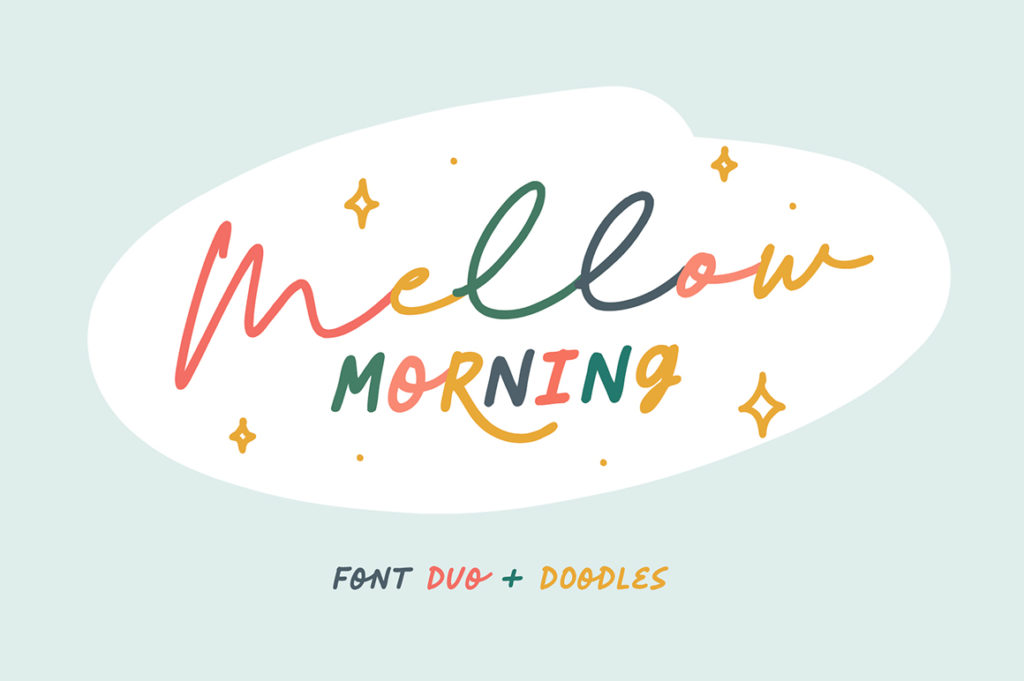 Mellow Morning Font Duo + Doodles