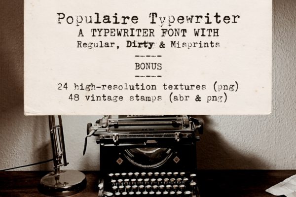 Populaire Typewriter Font & Extras