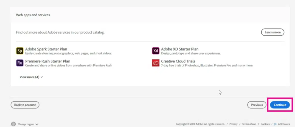 Step 4 - Deleting your adobe account