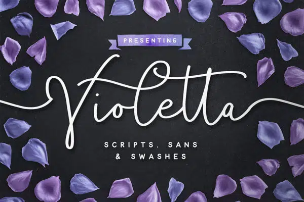 Violetta Font Pack — A cursive calligraphy font